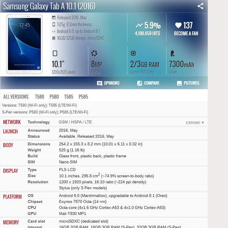 Pour Samsung Galaxy Tab A 10.1 - Tablet Accessories For Samsung avis et prix